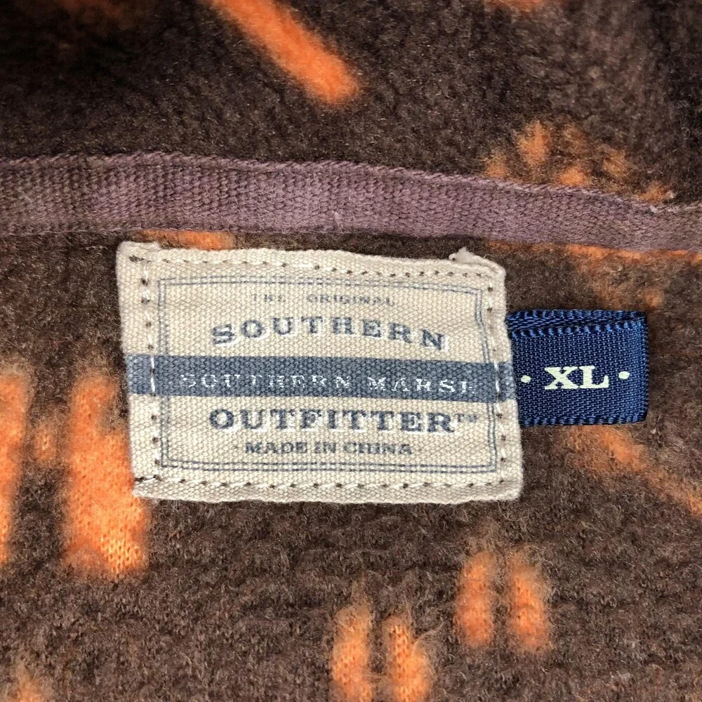 Southern Marsh Sweater Mens XL Brown Fleece Pullover Hunting Outdoor Print - Picture 6 of 10